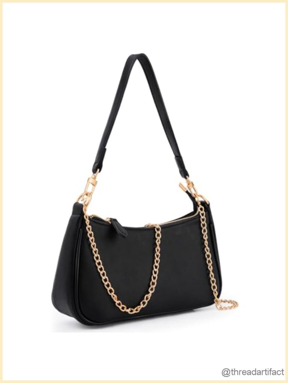 Small PU Leather Shoulder Bag with Removable Straps, Crossbody Purse